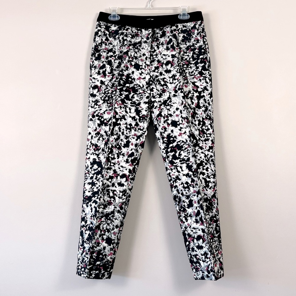 Sandro Paris Jacquard Metallic Printed Trousers Size 38
